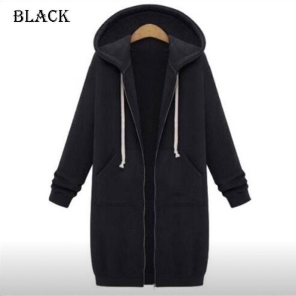 Long hooded jacket